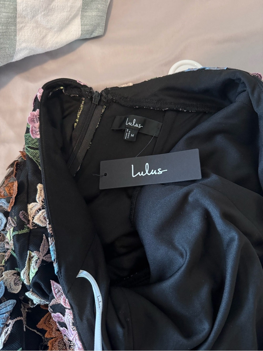 Lulu's Black Halter Maxi Dress with Multicolor Floral Embroidery - Picture 7 of 8